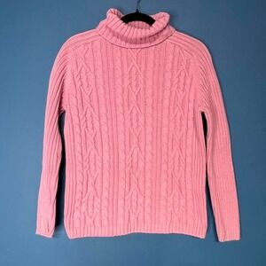 Vintage 90s Turtleneck Women's Size‎ Medium Pink Karen Scott 100% cotton Sweater